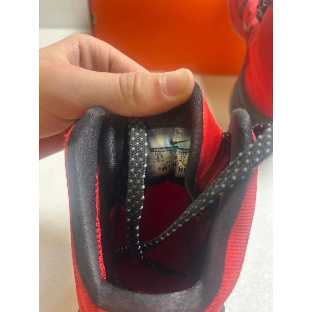 Nike Hyperdunk 2013 Mens Red Black Basketball Shoes 8.5m #2722